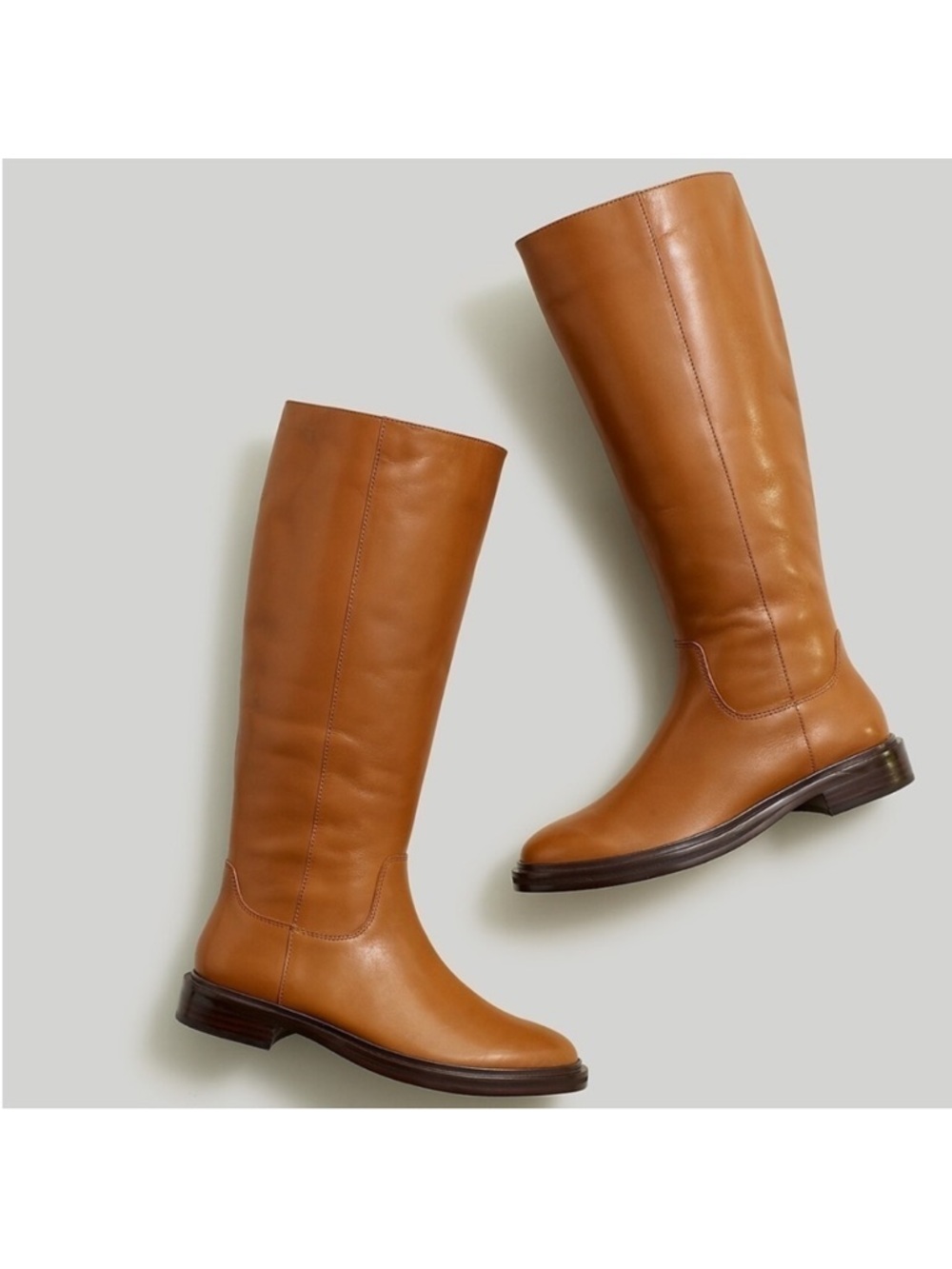 Madewell leather knee-high Drumwell boots in Sepia, size 9
